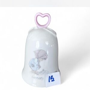 Precious Moments February Bell with Pink Heart Handle